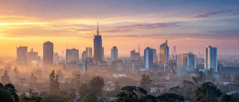 Nairobi skyline at sunrise